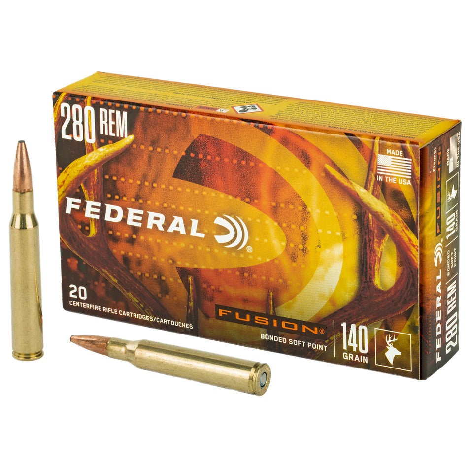 Federal .280 Remington Fusion 140 grain Bonded Soft Point ammunition