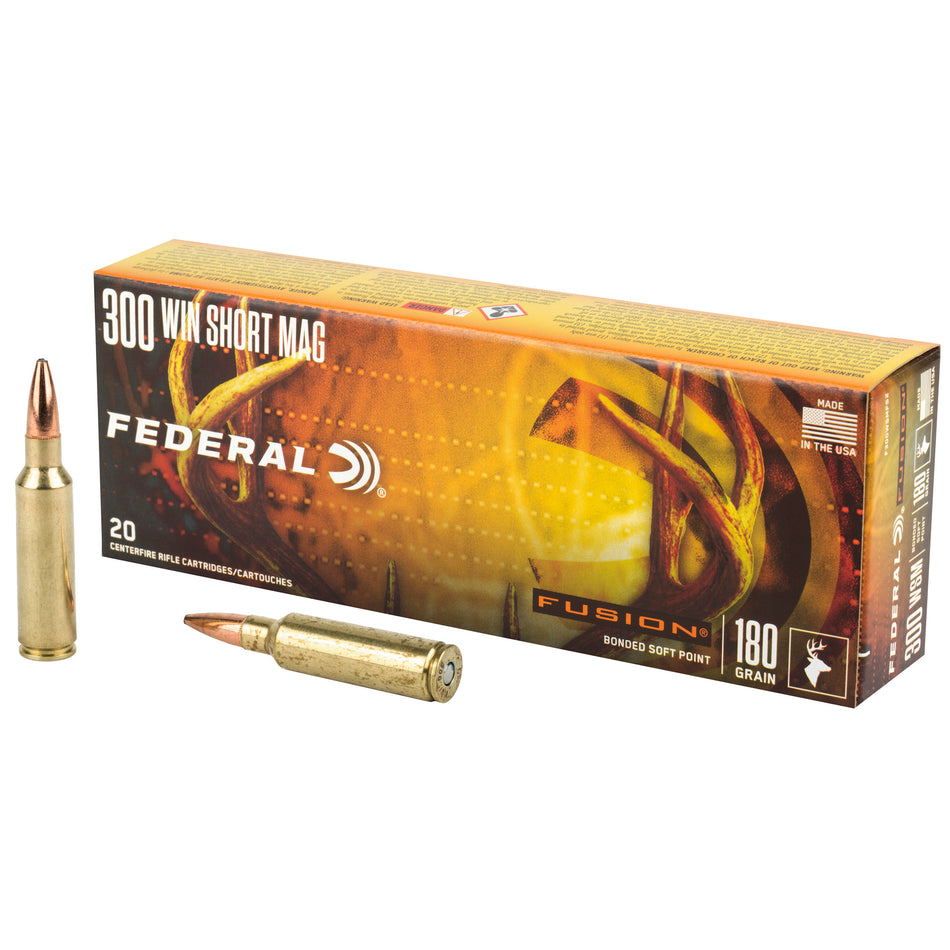 Federal .300 WSM Fusion 180 grain Bonded Soft Point ammunition