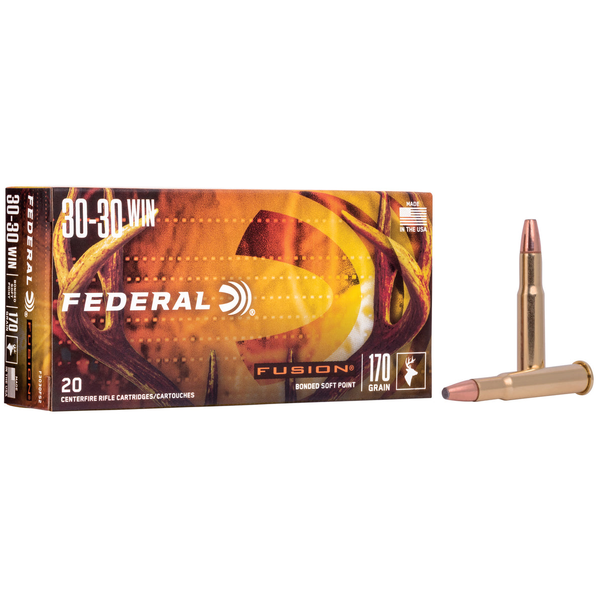 Federal .30-30 Winchester Fusion 170 grain Bonded Soft Point ammunition