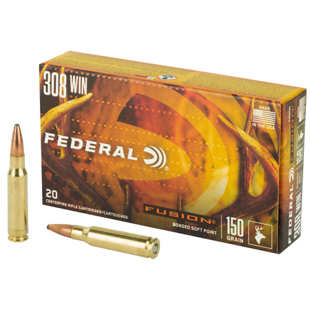 Federal Boat Tail Fusion Soft Point 150 Grain .308 Win / 7.62x51mm 2820 fps 029465097943