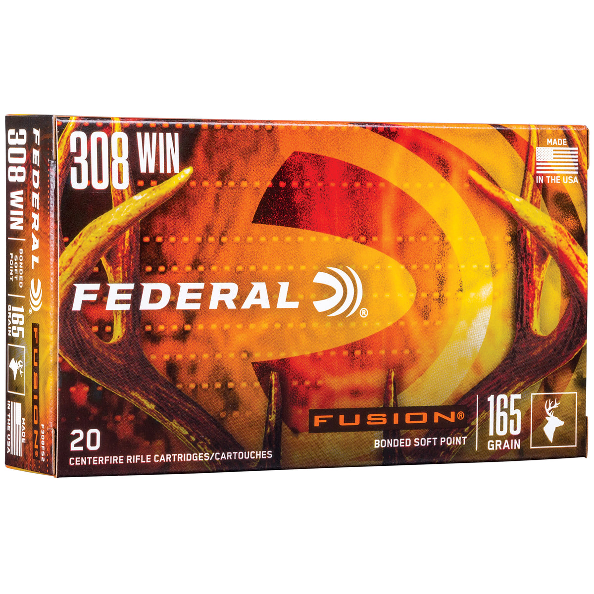 Federal Boat Tail Fusion Soft Point 165 Grain .308 Win / 7.62x51mm 2700 fps 029465097950