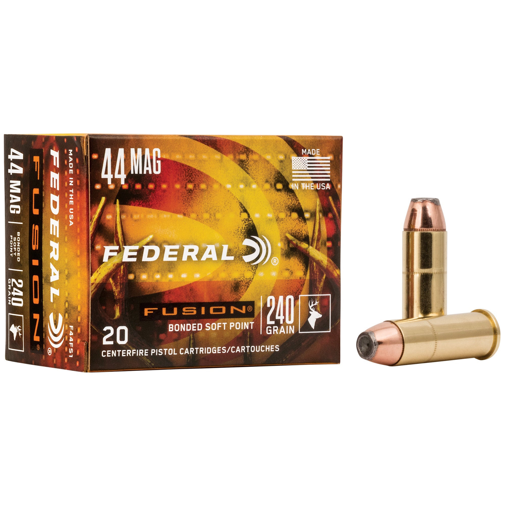 Federal Fusion Hollow Point Fusion Soft Point 240 Grain .44 Magnum 1290 fps 029465098391