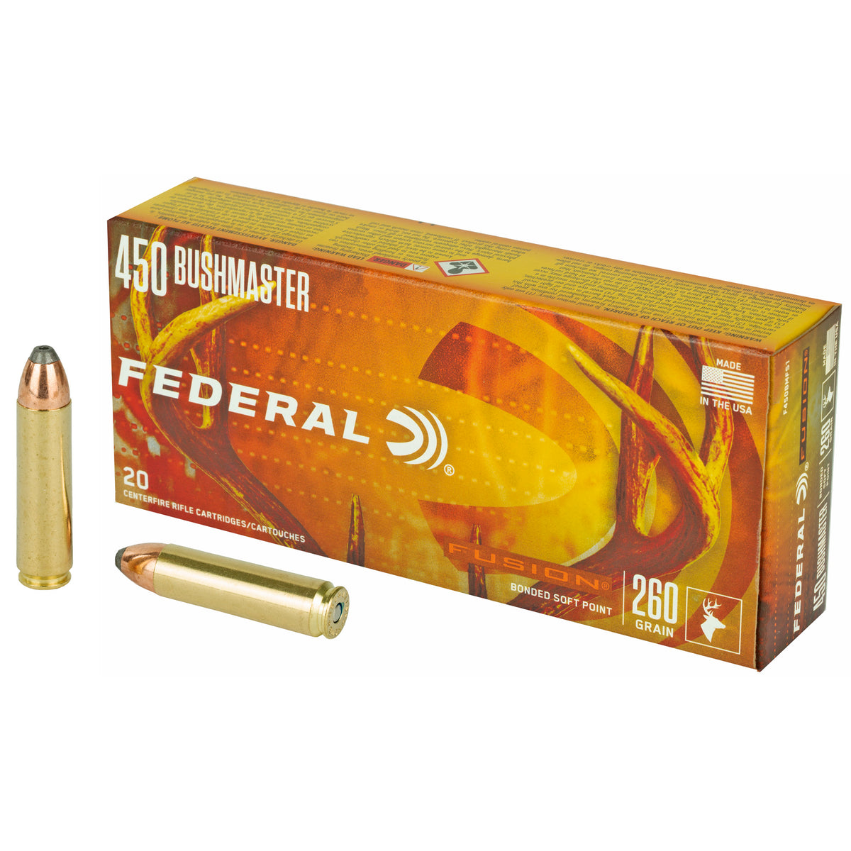 Federal Fusion Fusion Soft Point 260 Grain .450 Bushmaster 2200 fps 604544647013