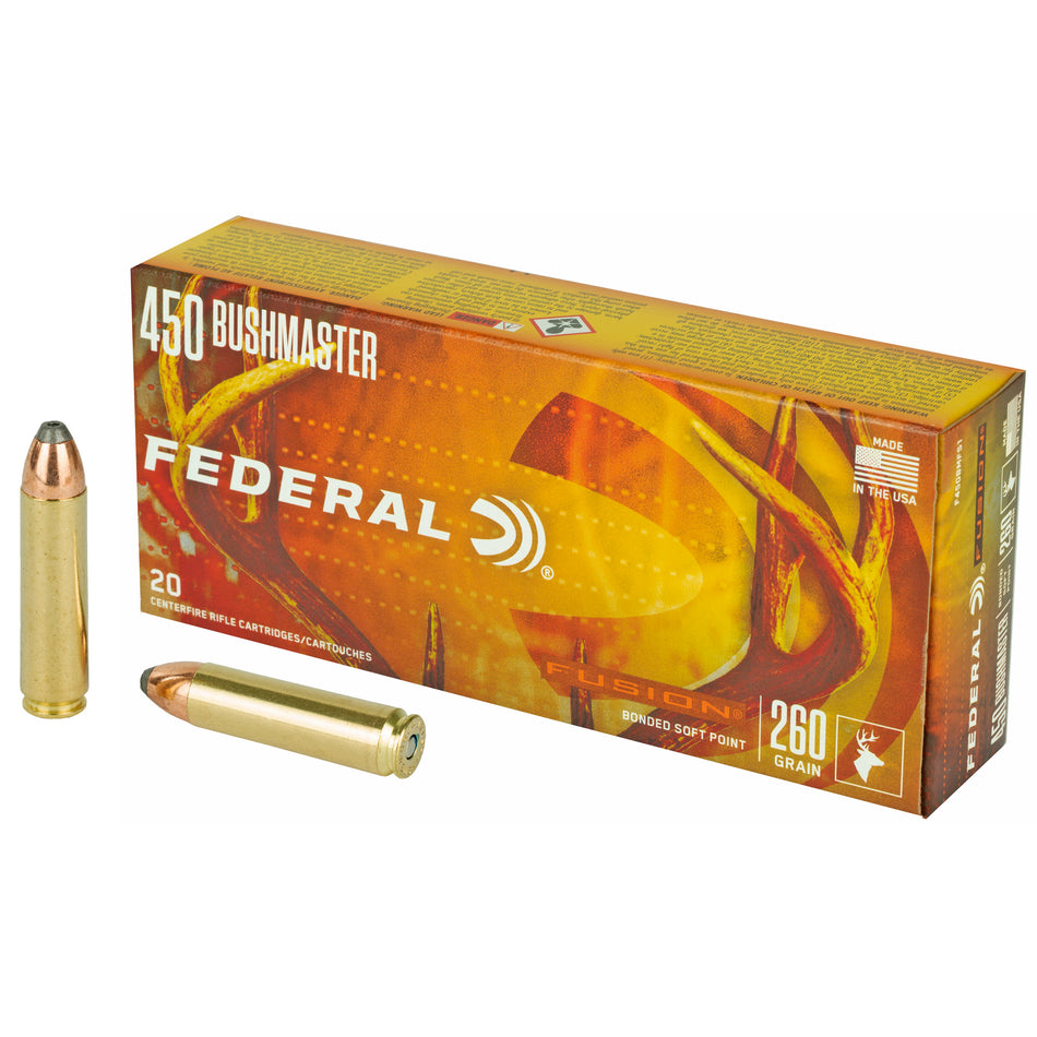 Federal Fusion Fusion Soft Point 260 Grain .450 Bushmaster 2200 fps 604544647013