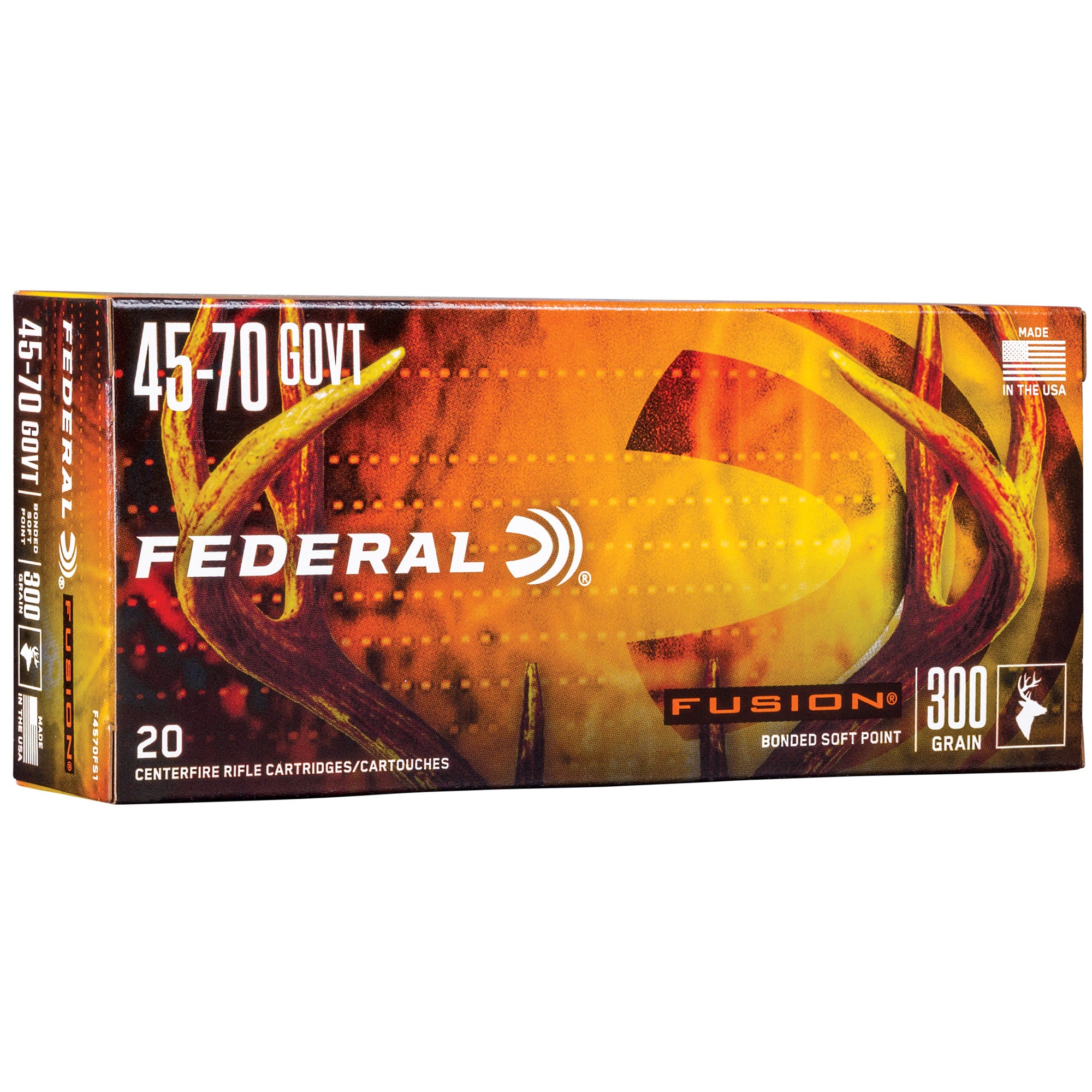 Federal Boat Tail Fusion Soft Point 300 Grain .45-70 Government 1850 fps 029465060398