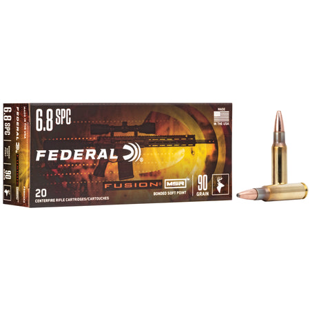 Federal 6.8 Remington SPC Fusion MSR 90 grain Bonded Soft Point ammunition
