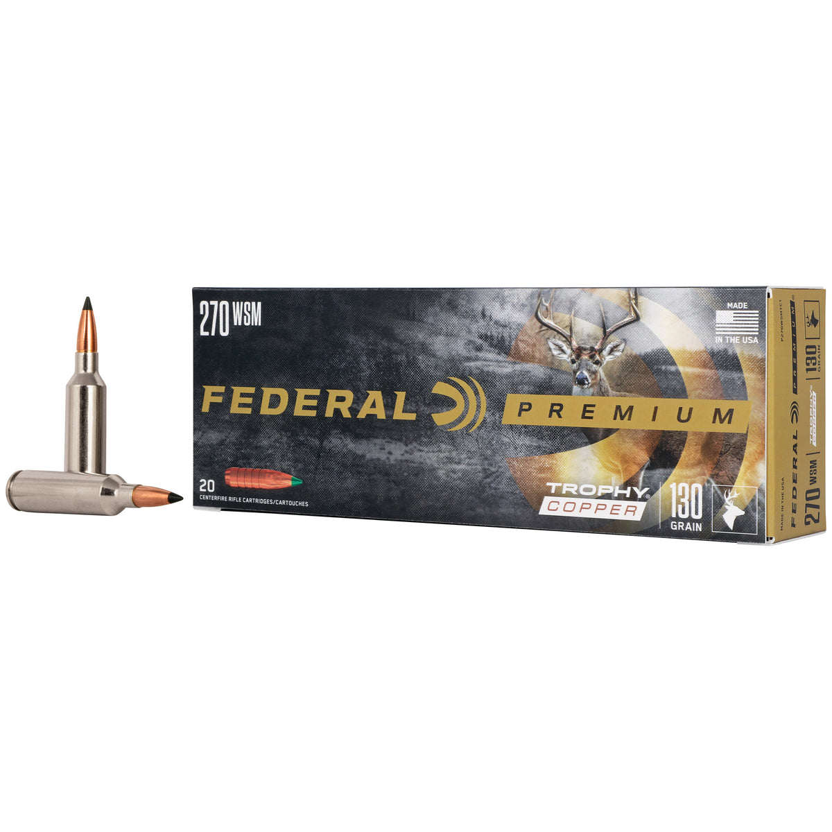 Federal .270 WSM Premier Premium Trophy Copper 130 grain Trophy Copper ammunition
