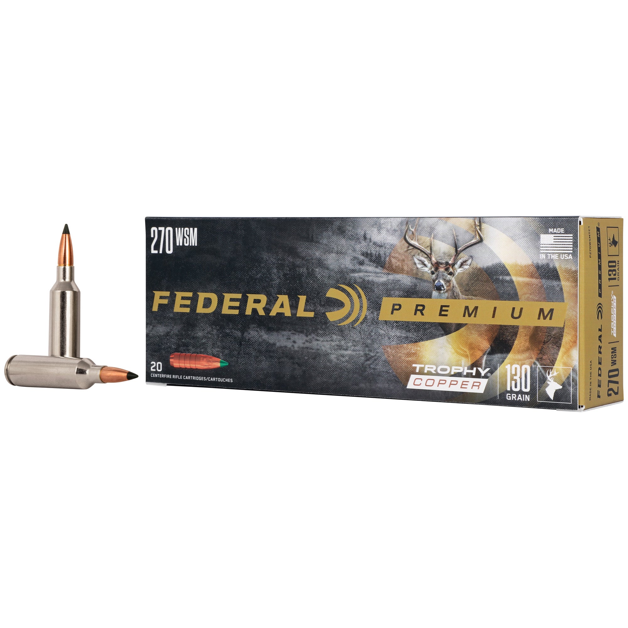 Federal .270 WSM Premier Premium Trophy Copper 130 grain Trophy Copper ammunition