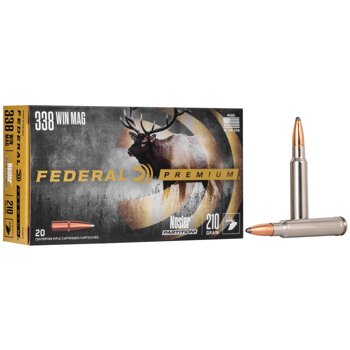 Federal .338 Winchester Magnum Vital-Shok 210 grain Nosler Partition ammunition