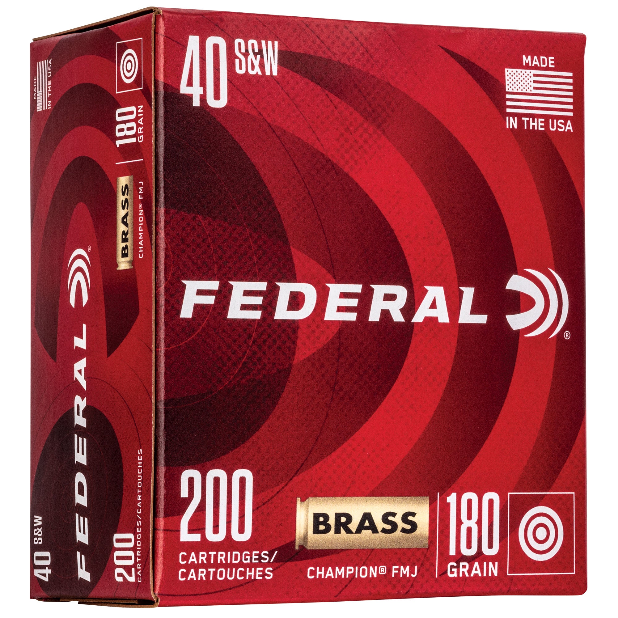 Federal .40 S&W Champion Training 180 grain Full Metal Jacket ammunition
