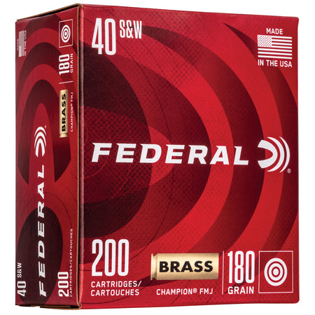 Federal .40 S&W Champion Training 180 grain Full Metal Jacket ammunition