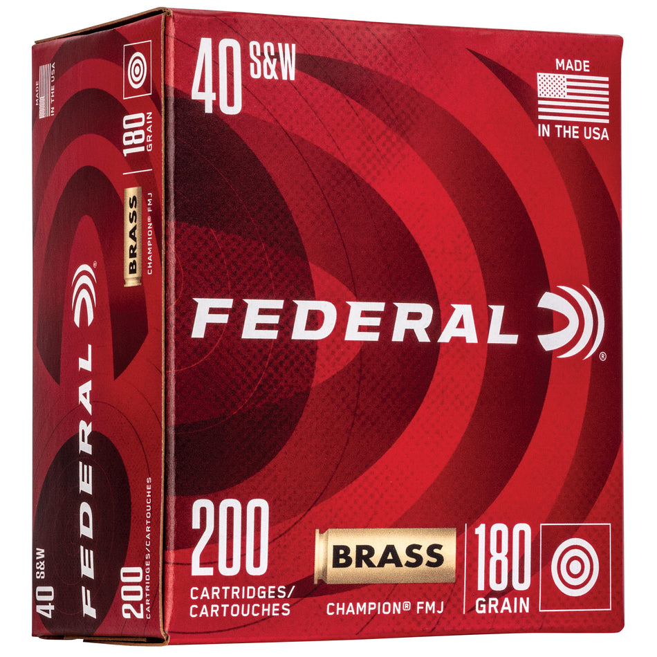 Federal .40 S&W Champion Training 180 grain Full Metal Jacket ammunition