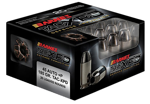Barnes .45 ACP/Auto TAC-XPD +P 185 grain Hollow Point ammunition