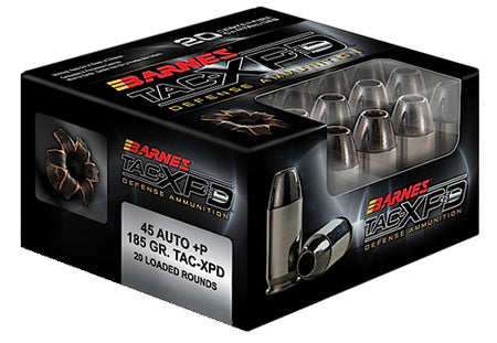 Barnes .45 ACP/Auto TAC-XPD +P 185 grain Hollow Point ammunition