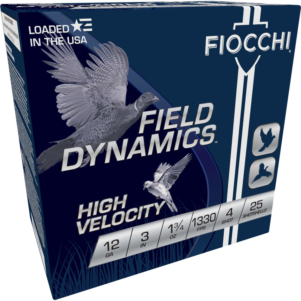 Fiocchi 123HV4 Field Dynamics High Velocity 12 Gauge 3" 1-3/4oz 4 Shot 1330 fps 762344705477