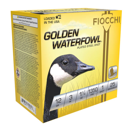 Fiocchi 123SGW1 Golden Waterfowl Waterfowl 12 Gauge 3" 1-1/4oz 1 Shot 1350 fps 762344705798