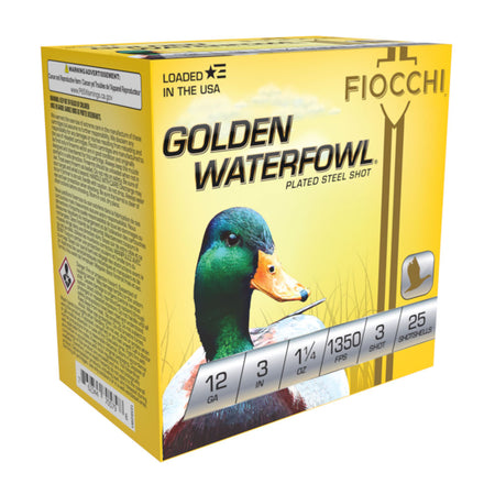 Fiocchi 123SGW3 Golden Waterfowl Waterfowl 12 Gauge 3" 1-1/4oz 3 Shot 1350 fps 762344705552