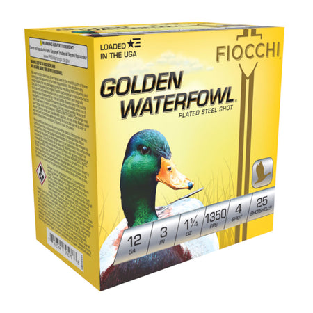 Fiocchi 123SGW4 Golden Waterfowl Waterfowl 12 Gauge 3" 1-1/4oz 4 Shot 1350 fps 762344710624