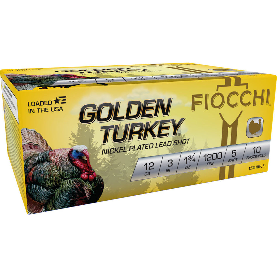 Fiocchi 12 Gauge Shotgun Ammo Golden Turkey Hunting 3 in 1-3/4 oz #5