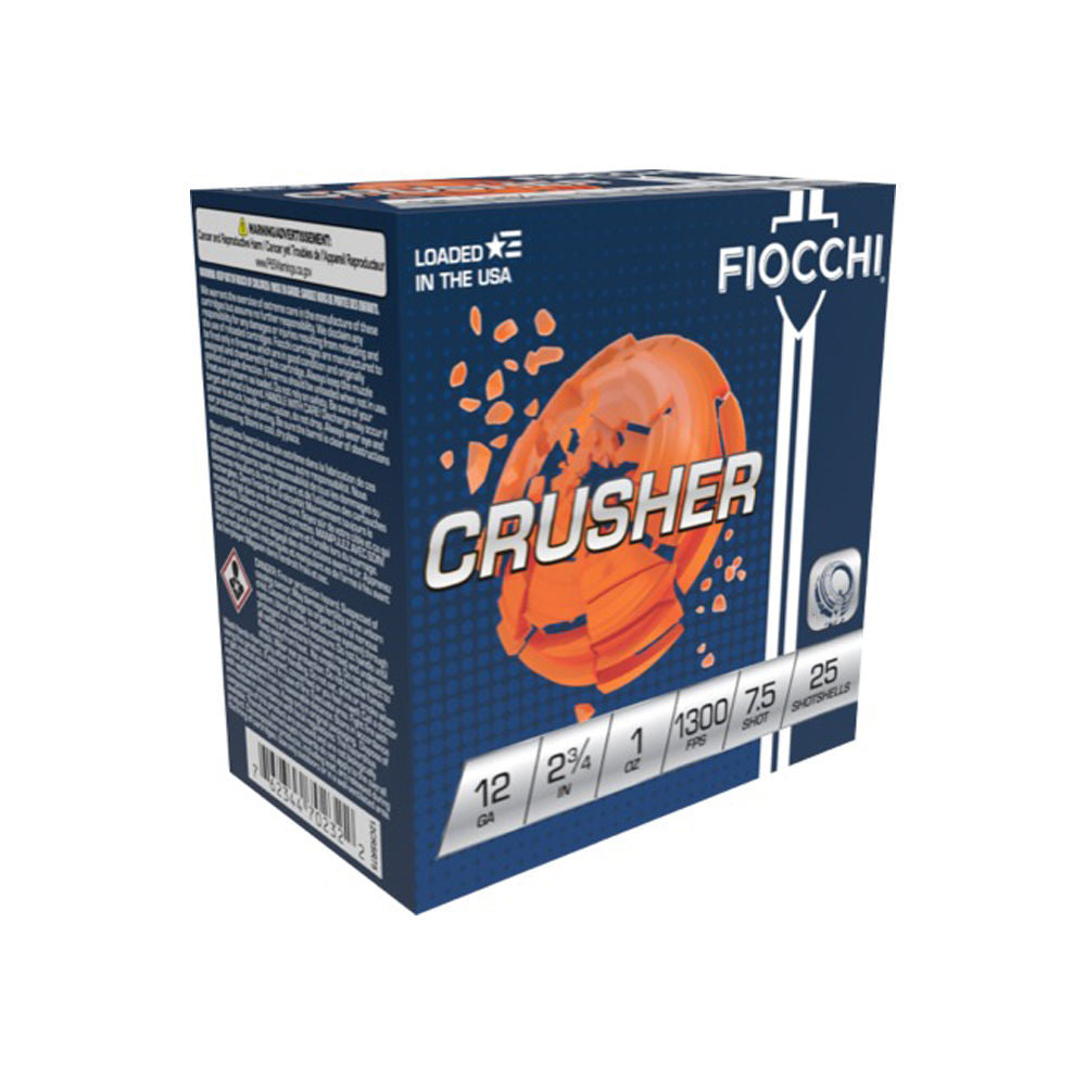 Fiocchi 12 Gauge Shotgun Ammo Exacta Crusher 2.75 in 1 oz #7.5