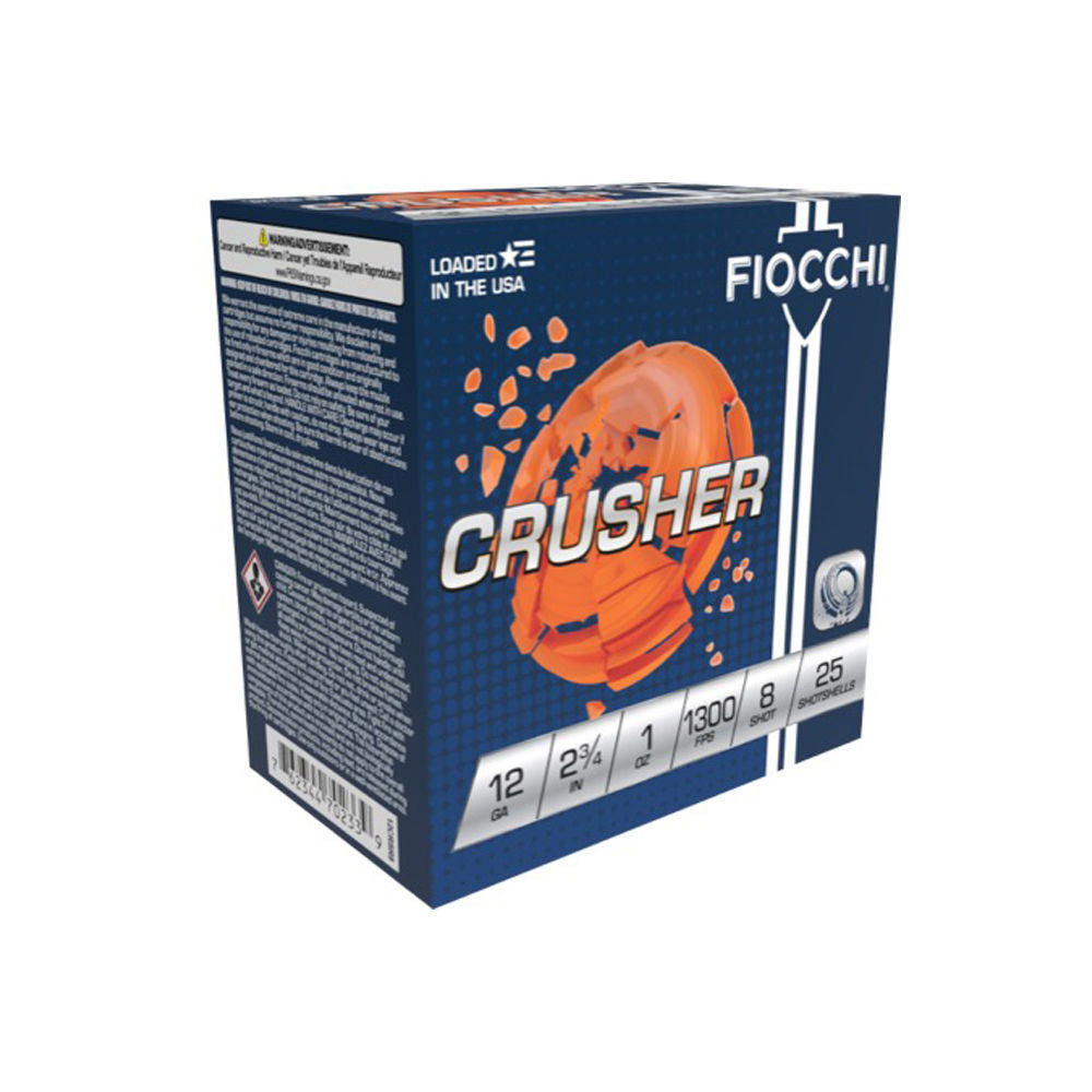 Fiocchi 12 Gauge Shotgun Ammo Target Exacta Crusher 2.75 in 1 oz #8