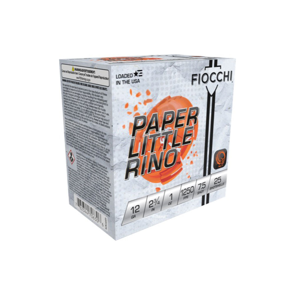 Fiocchi 12 Gauge Shotgun Ammo Paper Little Rino Extrema 2.75 in 1 oz #7.5