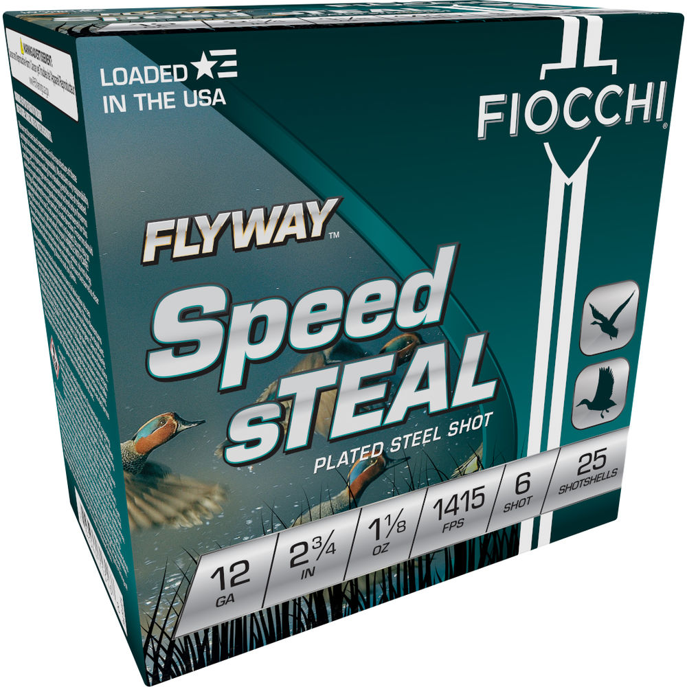 Fiocchi 12FST6 Flyway Speed Steel 12 Gauge 2.75" 1-1/8oz 6 Shot 1415 fps 762344713168