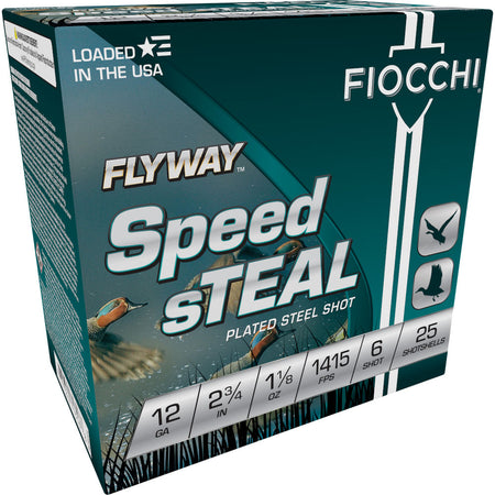 Fiocchi 12FST6 Flyway Speed Steel 12 Gauge 2.75" 1-1/8oz 6 Shot 1415 fps 762344713168