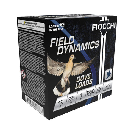 Fiocchi 12GT75 Field Dynamics Dove & Quail 12 Gauge 2.75" 1oz 7.5 Shot 1250 fps 762344700090