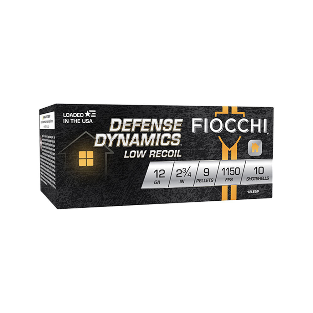 Fiocchi 12LE9P Defense Dynamics Low Recoil 12 Gauge 2.75"  1 Buck Shot 1150 fps 762344713205