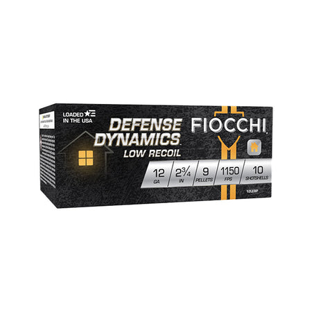 Fiocchi 12LE9P Defense Dynamics Low Recoil 12 Gauge 2.75"  1 Buck Shot 1150 fps 762344713205