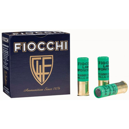 Fiocchi 12 Gauge Shotgun Ammo Rubber Baton Home Defense 2.75 in 1 oz Less Lethal