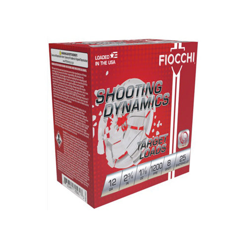 Fiocchi Shooting Dynamics Shotgun Loads 12 Gauge (12 ga.) 2.75 in. 1 1/8 oz. 1200 FPS 8 Shot