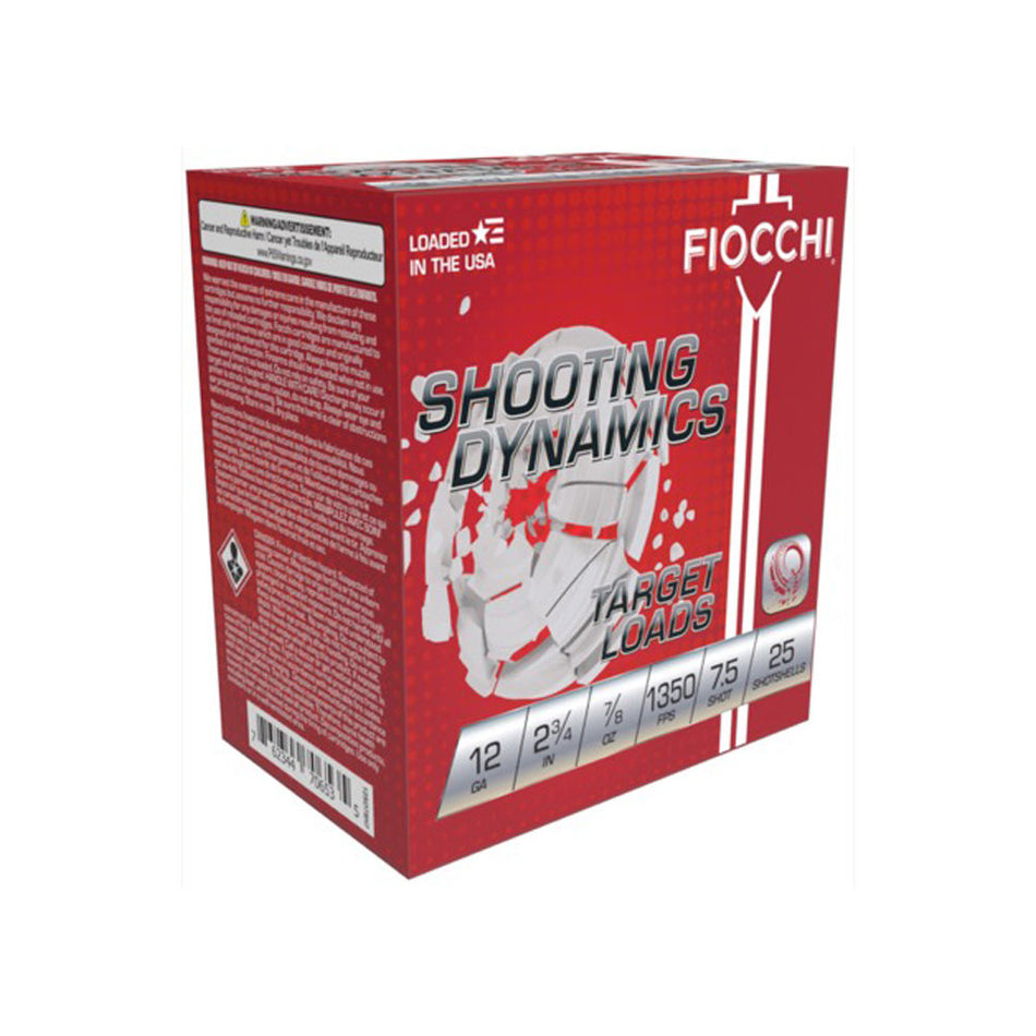 Fiocchi 12SD78H75 Shooting Dynamics Target 12 Gauge 2.75" 7/8oz 7.5 Shot 1350 fps 762344706535