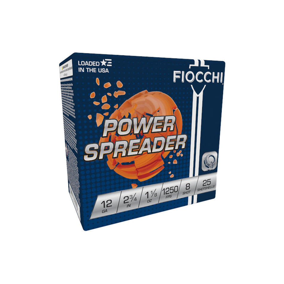 Fiocchi 12SSCX8 Exacta Target Power Spreader 12 Gauge 2.75" 1-1/8oz 8 Shot 1250 fps 762344702124