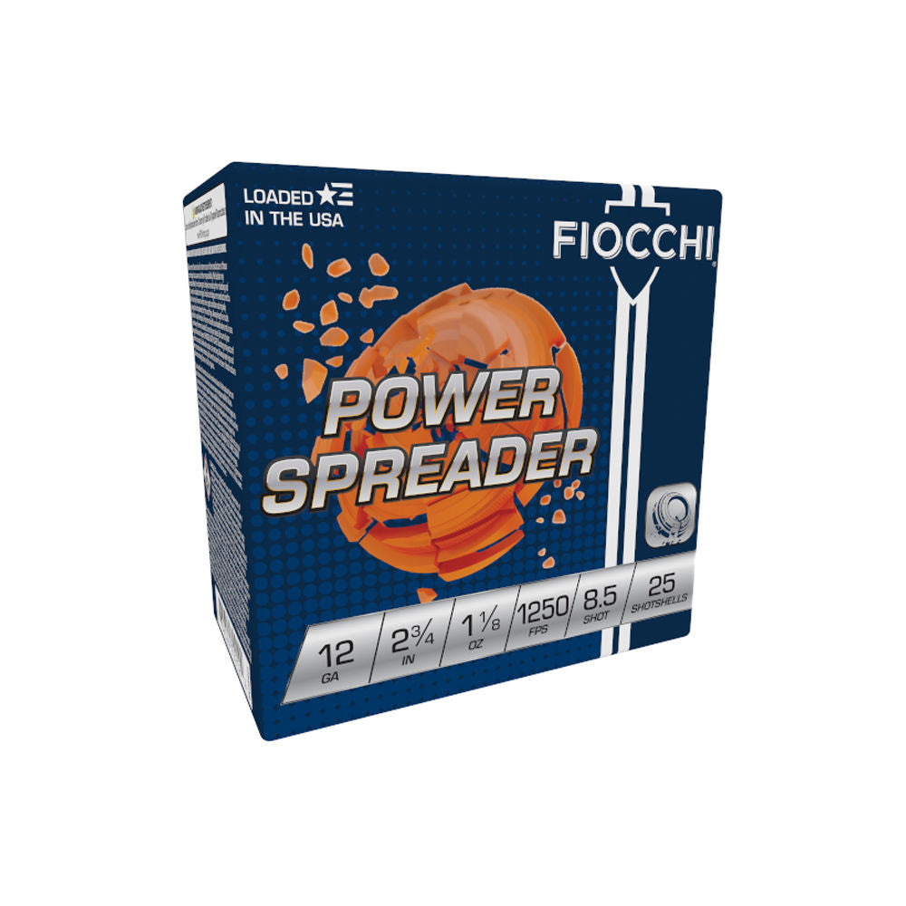 Fiocchi 12 Gauge Shotgun Ammo Exacta Target Power Spreader 2.75 in 1-1/8 oz #8.5