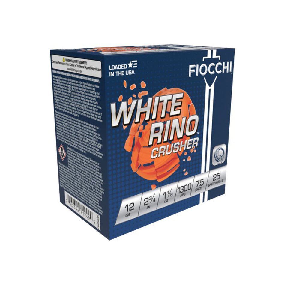 Fiocchi 12WRCRS7 Exacta Target White Rino Crusher 12 Gauge 2.75" 1-1/8oz 7.5 Shot 1300 fps 762344712499