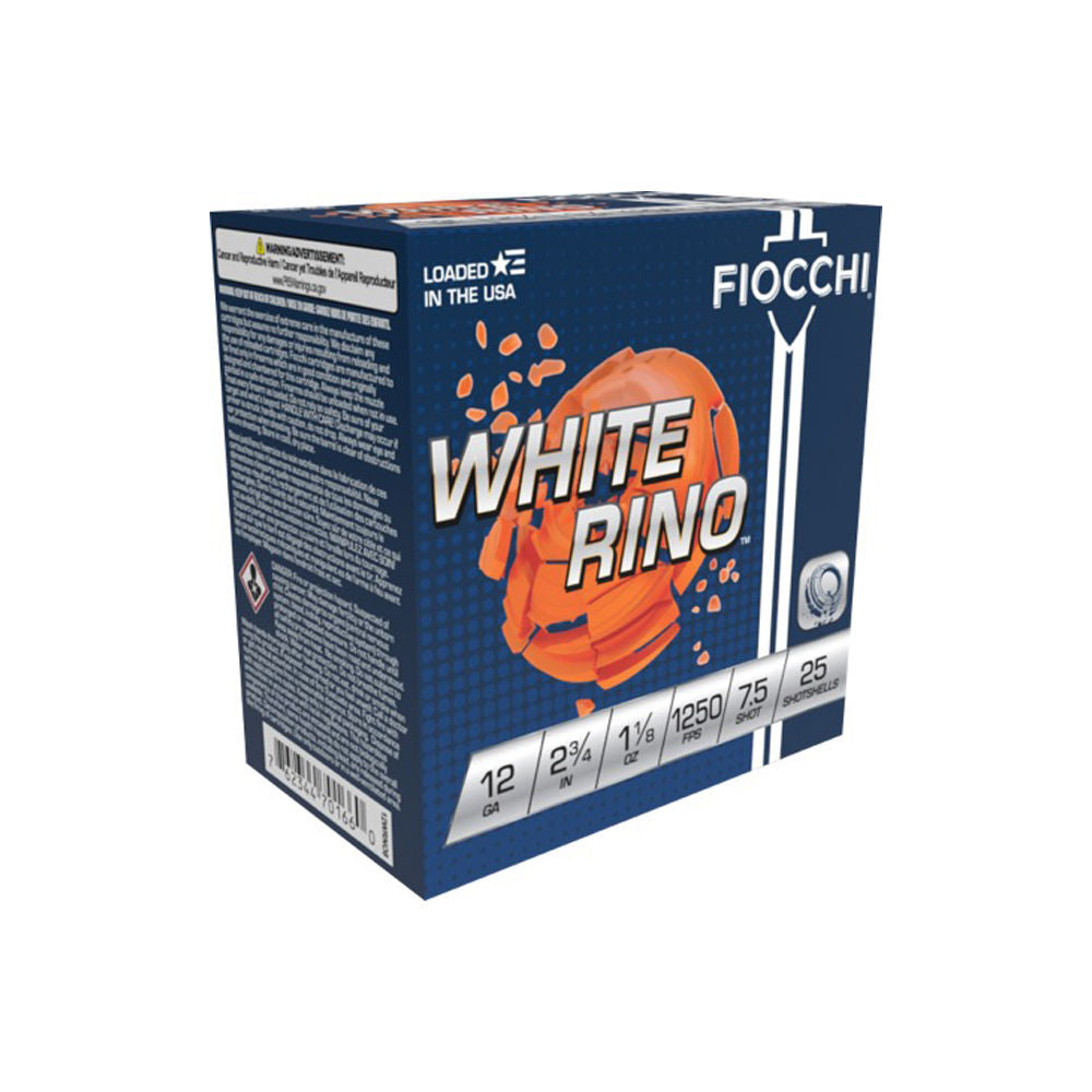 Fiocchi 12WRNO75 Exacta Target White Rino Target 12 Gauge 2.75" 1-1/8oz 7.5 Shot 1250 fps 762344701653