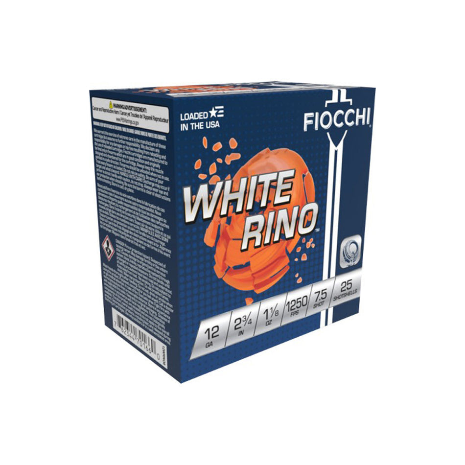 Fiocchi 12WRNO75 Exacta Target White Rino Target 12 Gauge 2.75" 1-1/8oz 7.5 Shot 1250 fps 762344701653