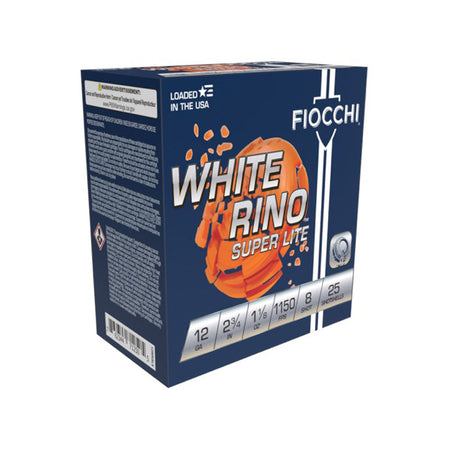 Fiocchi 12WRSL8 Exacta Target White Rino Super Light 12 Gauge 2.75" 1-1/8oz 8 Shot 1150 fps 762344712505