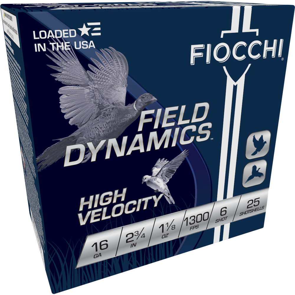 Fiocchi 16HV6 Field Dynamics High Velocity 16 Gauge 2.75" 1-1/8oz 6 Shot 1300 fps 762344700809