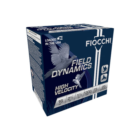Fiocchi 16HV75 Field Dynamics High Velocity 16 Gauge 2.75" 1-1/8oz 7.5 Shot 1300 fps 762344700816