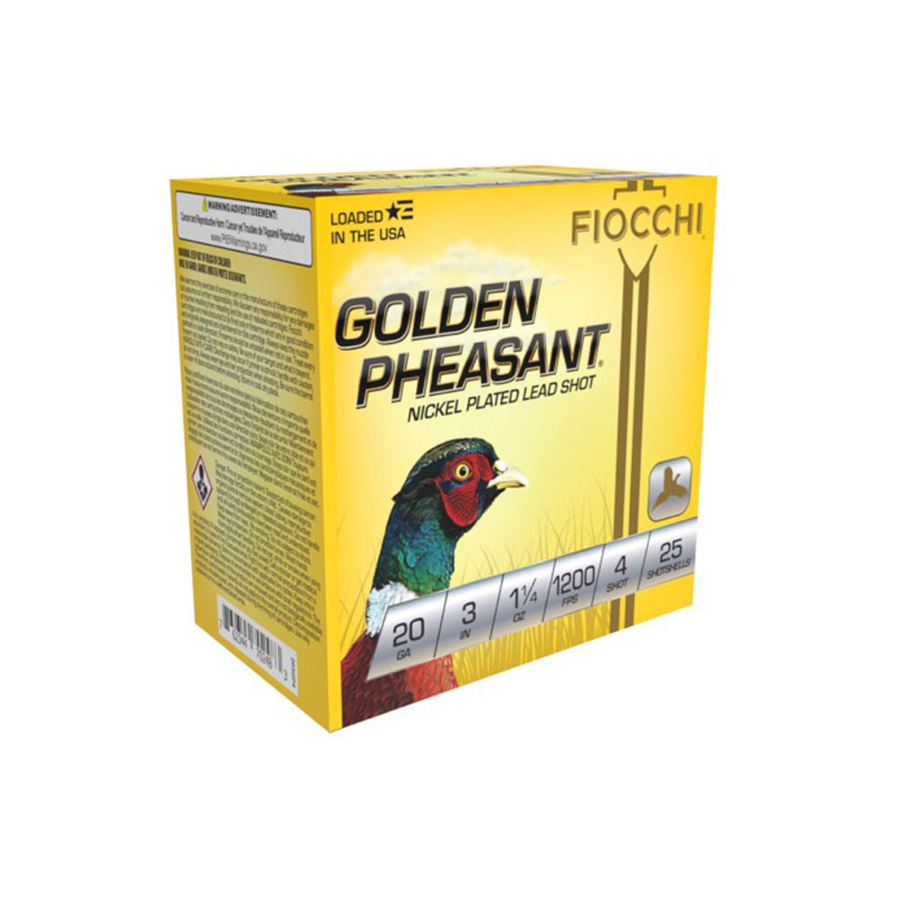 Fiocchi 203GP4 Golden Pheasant Extrema 20 Gauge 2.75" 1-1/4oz 4 Shot 1200 fps 762344702483