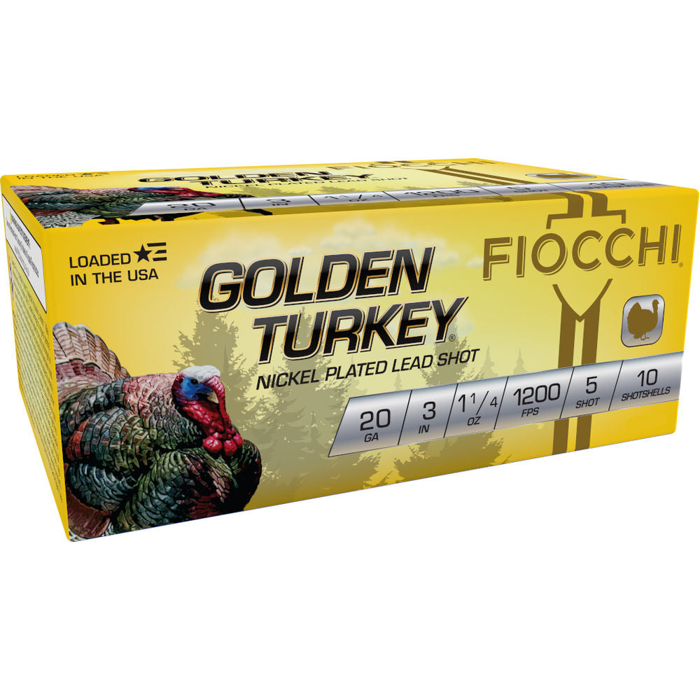 Fiocchi 20 Gauge Shotgun Ammo Golden Turkey Hunting 3 in 1-1/4 oz #5