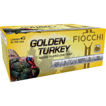 Fiocchi 20 Gauge Shotgun Ammo Golden Turkey Hunting 3 in 1-1/4 oz #5
