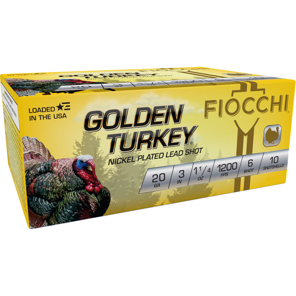 Fiocchi 20 Gauge Shotgun Ammo Golden Turkey Hunting 3 in 1-1/4 oz #6