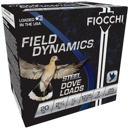 Fiocchi 20 Gauge Shotgun Ammo Field Dynamics Dove & Quail 2.75 in 7/8 oz #7