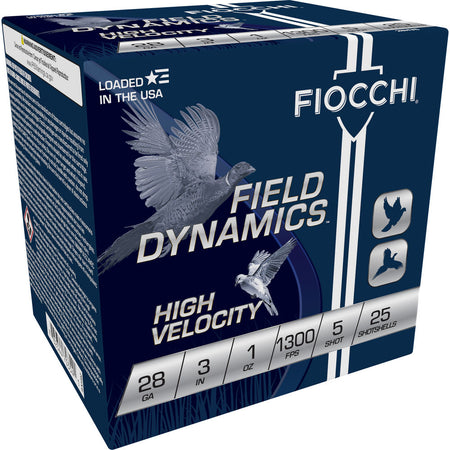 Fiocchi 283HV5 Field Dynamics High Velocity 28 Gauge 3" 1oz 5 Shot 1300 fps 762344711607