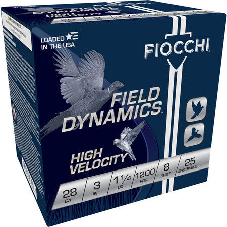 Fiocchi 283HV8 Field Dynamics High Velocity 28 Gauge 3" 1oz 8 Shot