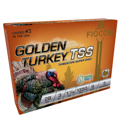 Fiocchi 28 Gauge Shotgun Ammo Golden Turkey TSS 3 in 1-1/16 oz #9